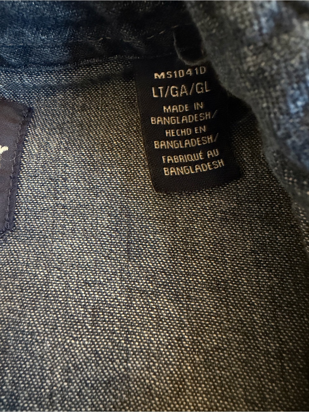 Wrangler Denim look snap up long sleeve top. - Picture 3 of 3